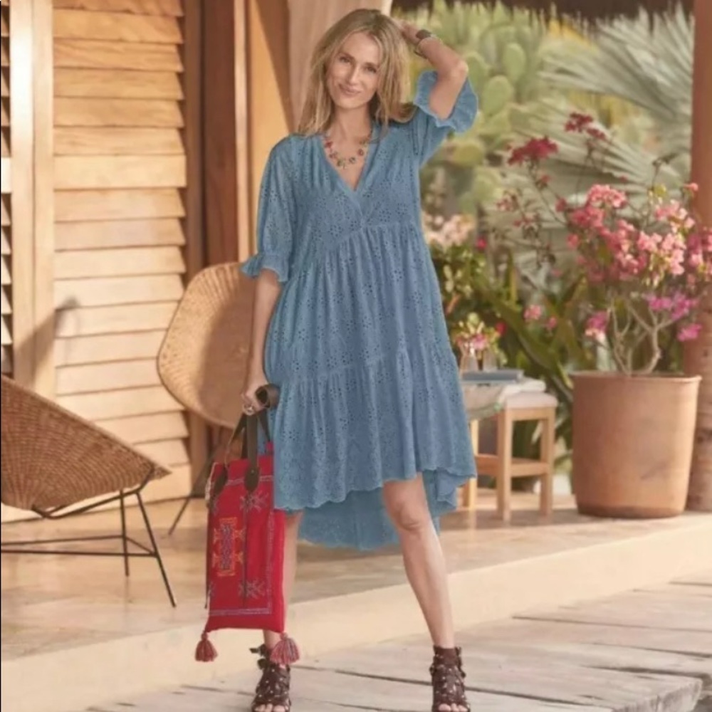 Sundance catalog Boho Jasmine Eyelet High Low Summer Dress Size Small
